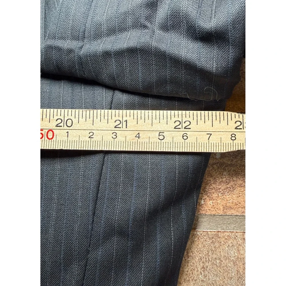 Ralph Ralph Lauren Mens 44L Pinstripe Blazer 100% Wool Jacket Black 2‎ Buttons